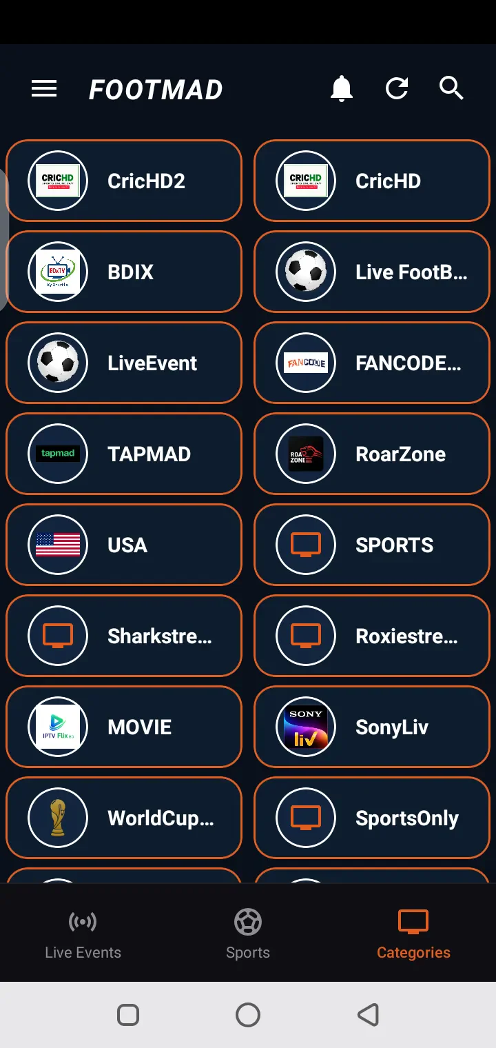Footmad APK live scores and fixtures